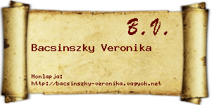 Bacsinszky Veronika névjegykártya